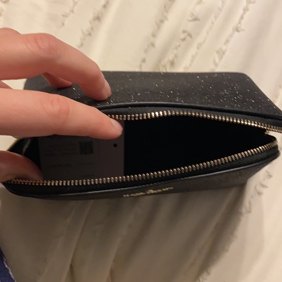 kate spade black glitter cosmetic pouch - Picture 2 of 5